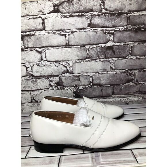 Duque Da Milano White Patent Leather Slip On Loafers Shoes Men’s Sz 6.5EE US/40 - Picture 5 of 12